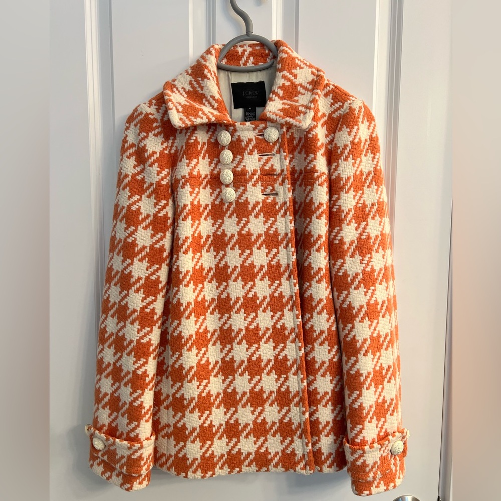 J Crew wool houndstooth coat